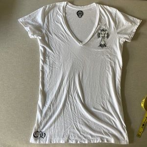 Chrome Hearts womens v neck tee - short sleeve size Medium